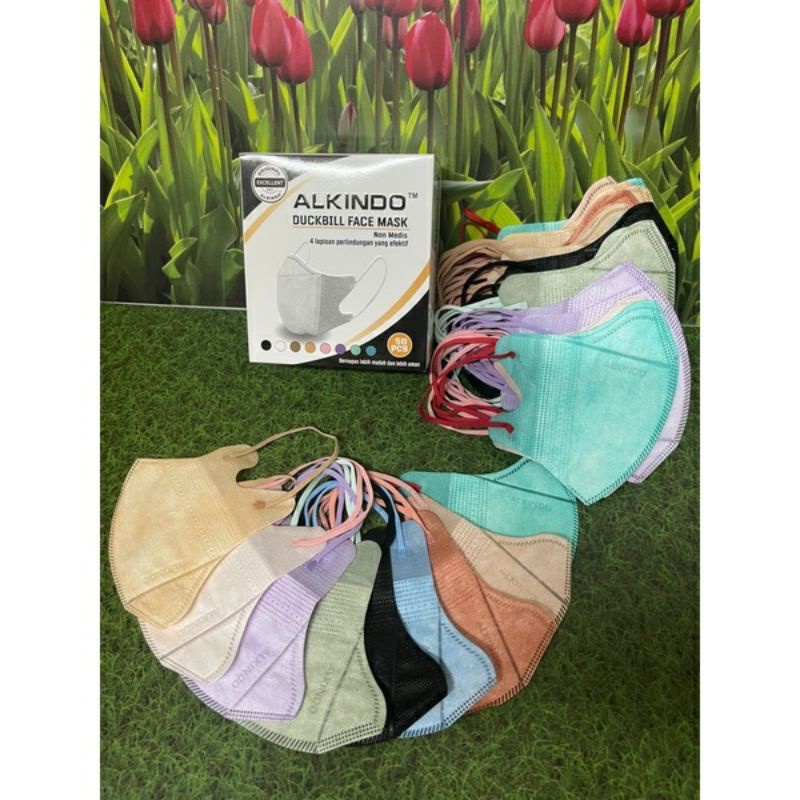 MASKER DUCKBILL ALKINDO 4 PLY WARNA (50PCS)