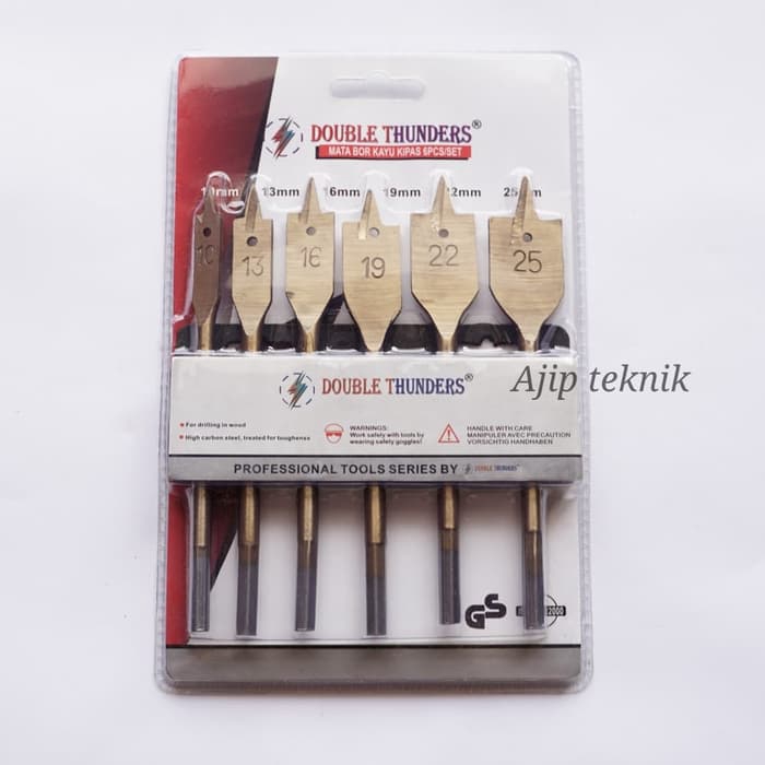 Mata Bor Kayu Kipas 6pcs/set Double Thunder