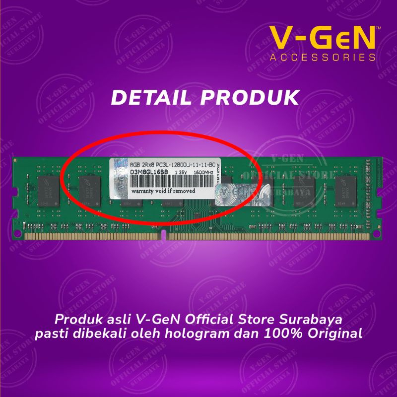 DDR3L Longdimm 8G 12800/1600 Mhz Platinum V-GeN