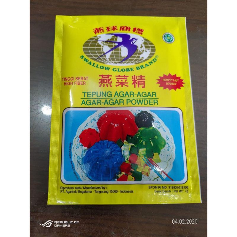 

Agar agar swallow globe