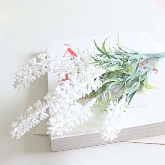 AF08 Bunga Plastik / Artificial Flower Lavender Snowy Import Dekorasi-PUTIH