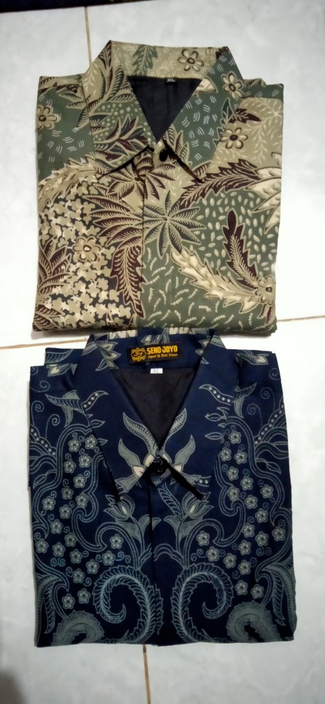 Peksi Semulur Navy Kemeja Batik Pria Full Furing Regular Fit Bahan Katun Primisima