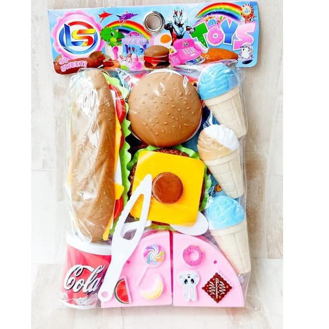 Mainan anak Hot dog Burger Ice cream Kue No. LF 33