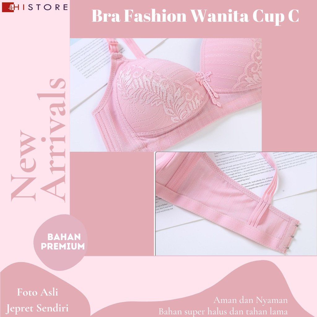 [HI] Bra BH JUMBO CUP C Fashion Wanita Bra wanita Premium  Busa Tipis Tanpa Kawat Sangat Nyaman 2024