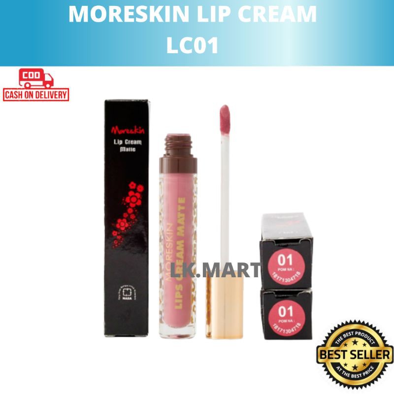 LC01MN Moreskin LipCream Merah Maroon Lipstik Original Nasa Alami Aman - LK.MART