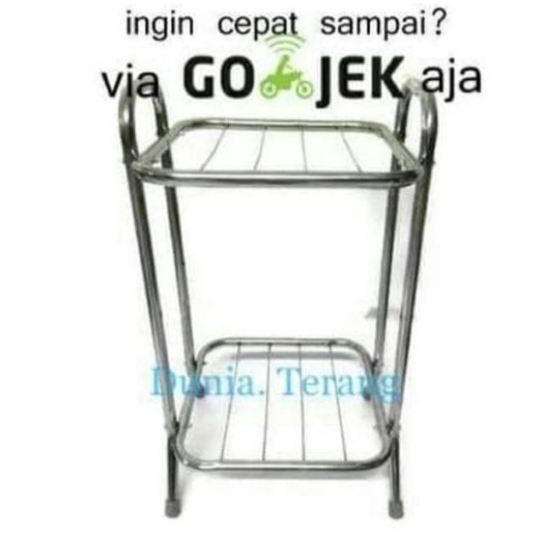 KAKI DISPENSER KOTAK STAINLESS MEJA DISPENSER RAK DISPENSER