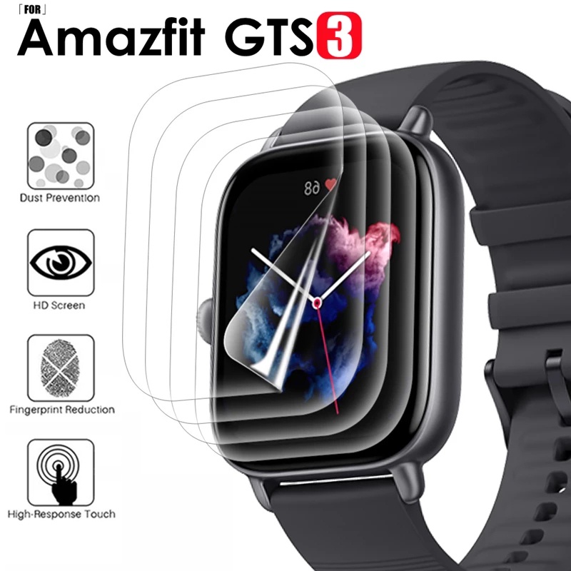 Film Pelindung Layar Full Cover Anti Gores Bahan TPU Hydrogel Untuk Amazfit GTS 3