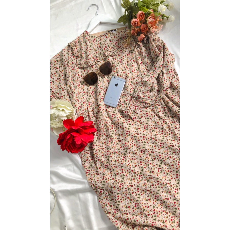 GAMIS CERUTY BABYDOLL MOTIF BUNGA KECIL PREMIUM