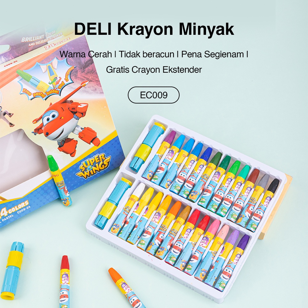 

Deli Oil Pastel / Krayon 12/18/24 Warna dengan Rautan dan Pegangan EC009