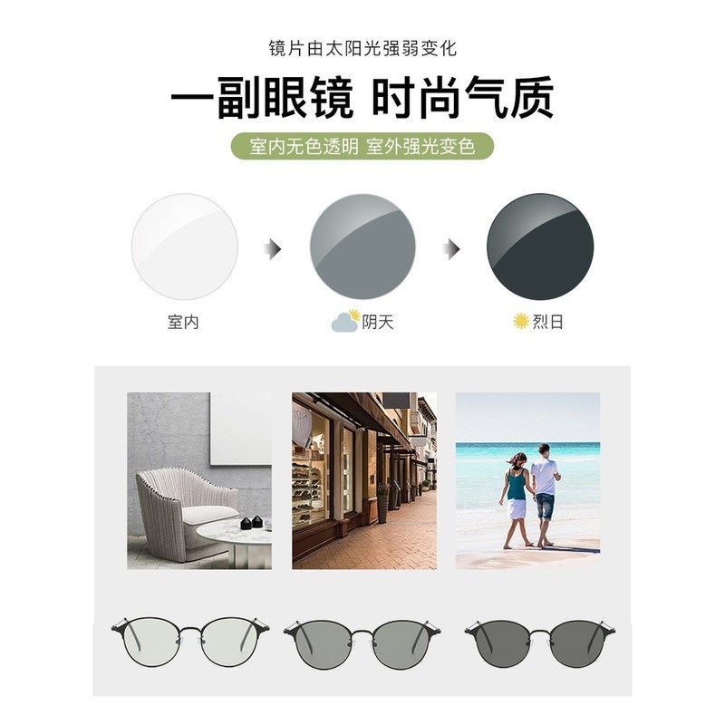 (YUZHU) TERSEDIA &amp; COD Frame Kacamata Anti Radiasi Photochromic Lensa Kacamata Korean Gaya Wanita