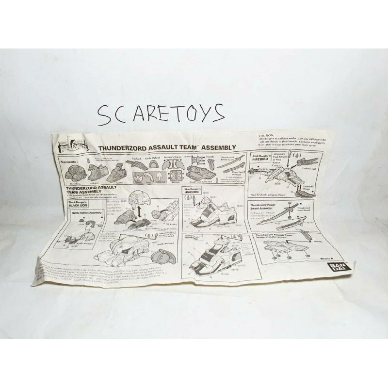 Manual Thunder Assault Team Megazord Mighty Morphin Power Rangers - DX Dairenoh