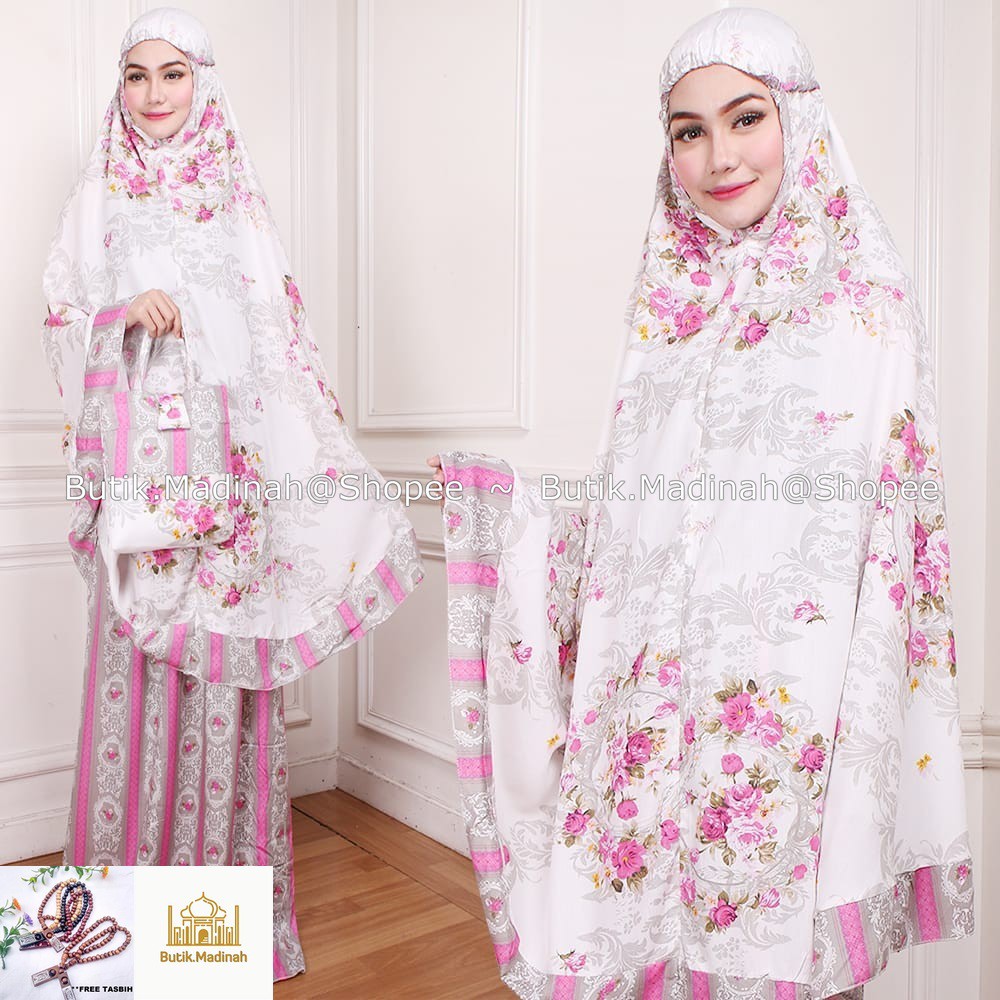 BUTIK.MADINAH MUKENA DEWASA NADIRA DAHLIA RAYON PERALATAN SHALAT WANITA MUSLIMAH