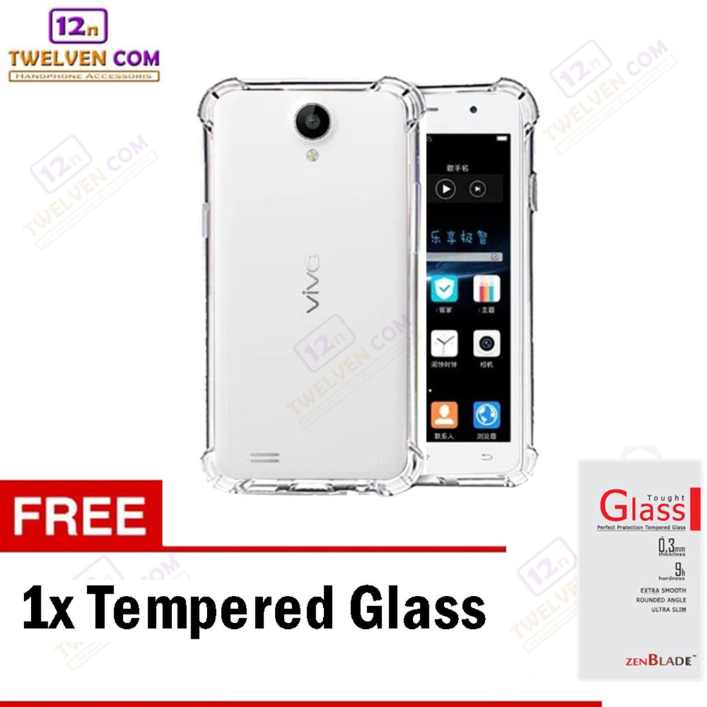 Anti Shock Anti Crack Softcase Casing for Vivo Y21 / Y25 + Free Tempered Glass