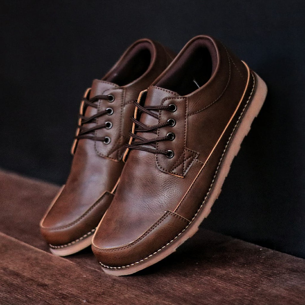 ABRHM JOE Sepatu Formal Kasual Pria Kerja Kuliah Trendy Pria Kulit Syntet Asli Murah Terlaris ori