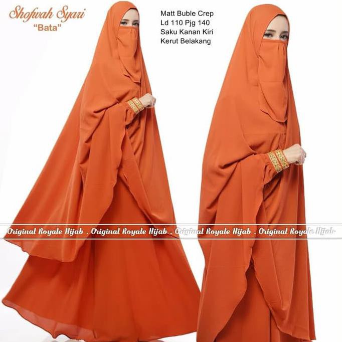 Model Baru Gamis Original Shofwah Syari Set Free Cadar Longdress Ori X7075