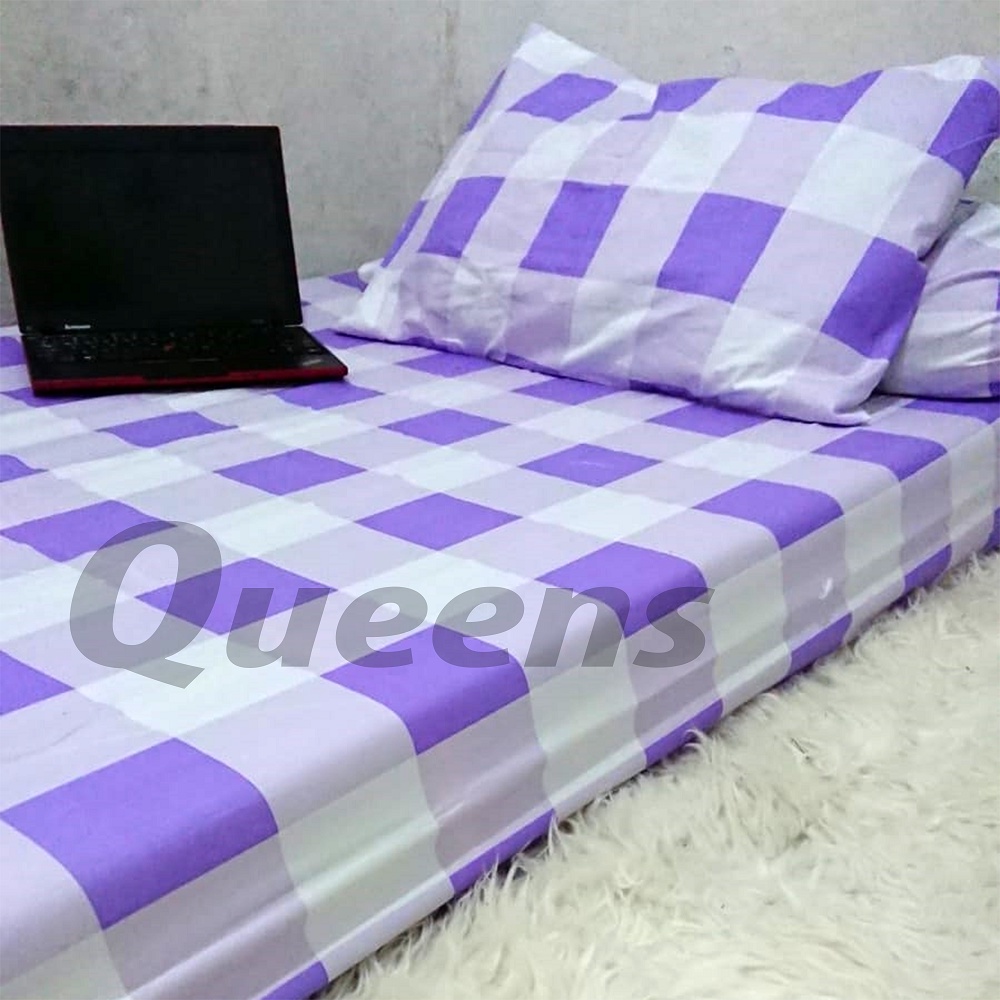 Sprei 90x200x20 motif kotak aesthetic korea kekinian murah bekualitas seprai kotak korea series