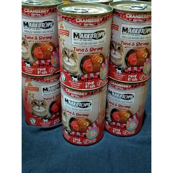 Markotops Tuna &amp; Shrimp with Cranberry 400gr Makanan Kucing Basah Kaleng