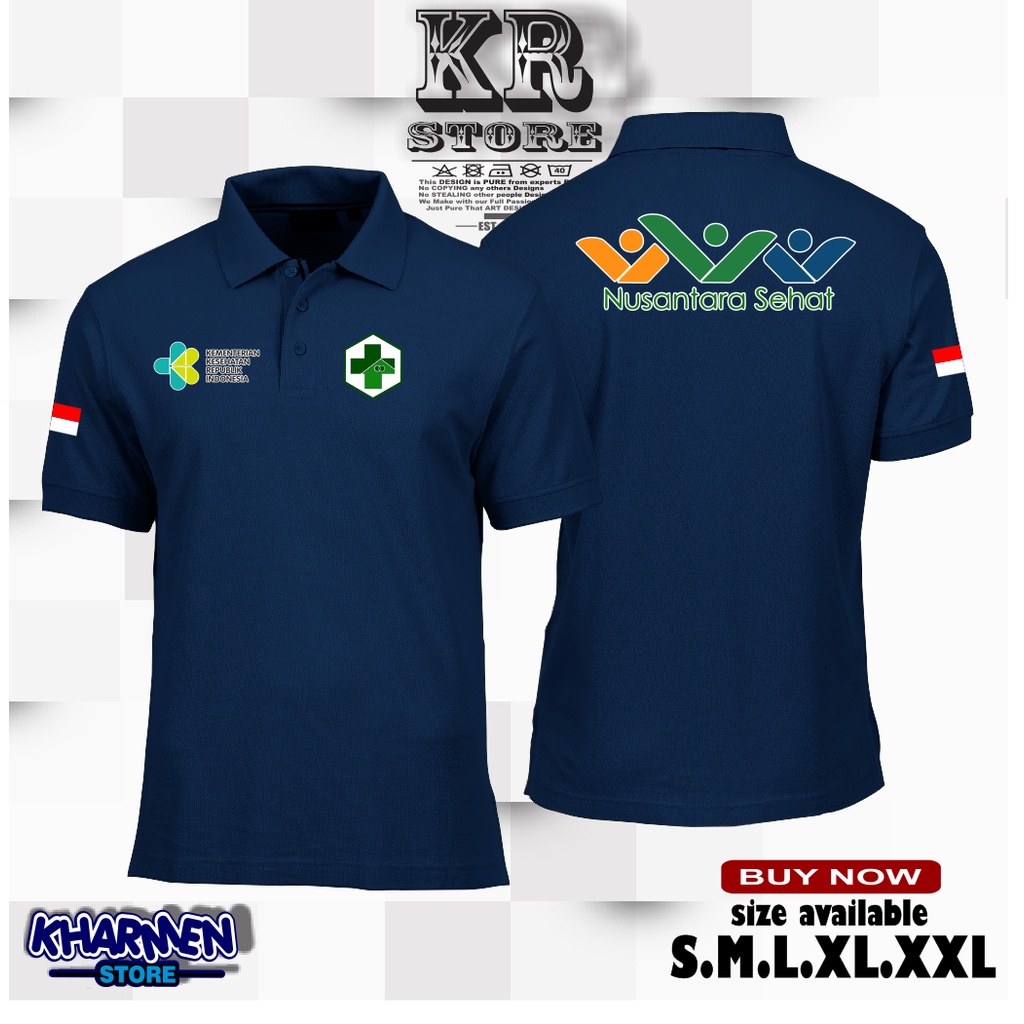 POLOSHIRT KAOS KERAH TERABU LOGO NUSANTARA SEHAT -KHARMEN