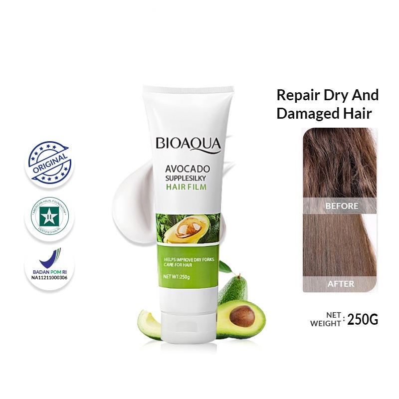 BIOAQUA AVOCADO SILKY SMOOTH SHAMPOO 500ML | AVOCADO SUPPLE SILKY HAIR FILM 250ML