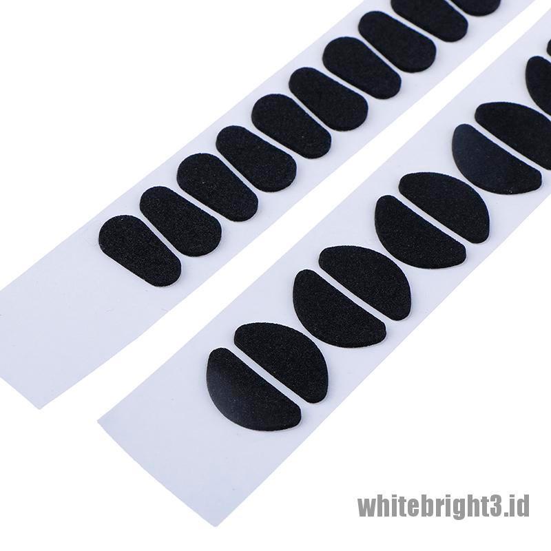 &lt; White3 &gt; 5 Pasang Bantalan Hidung Kacamata Bahan Busa Lembut Anti Slip