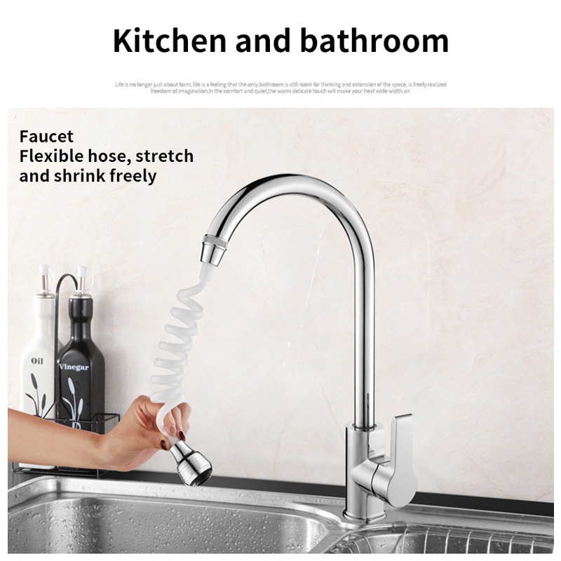 Extender Keran Air Universal Dapat Berputar 360 Derajat° Selang Extender Keran Air Portable Dapat Diputar Untuk Dapur / Kamar Mandi