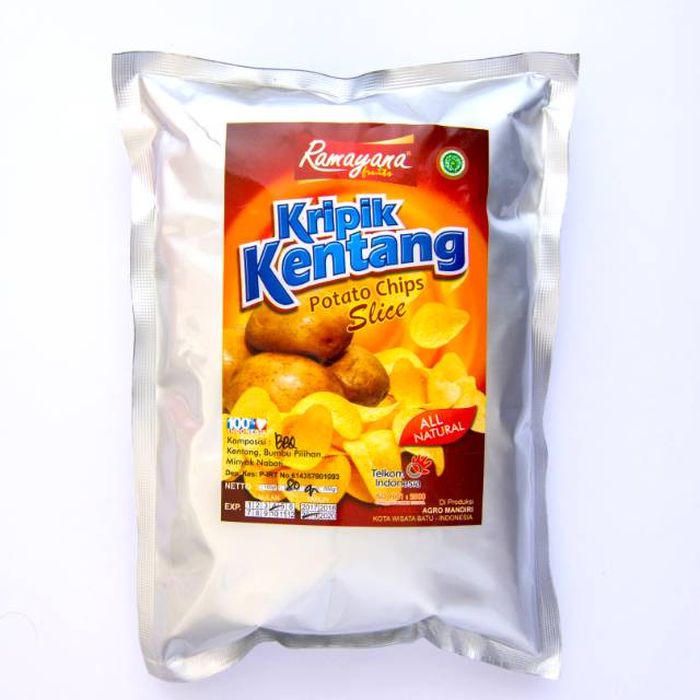 Keripik Kentang / kripik kentang asli (tanpa tepung) oleh-oleh khas Malang