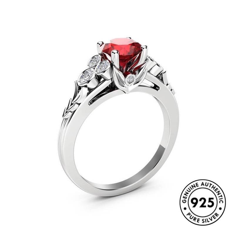 Cincin Sterling Silver 925 Model Bunga Mawar Hollow Untuk Wanita