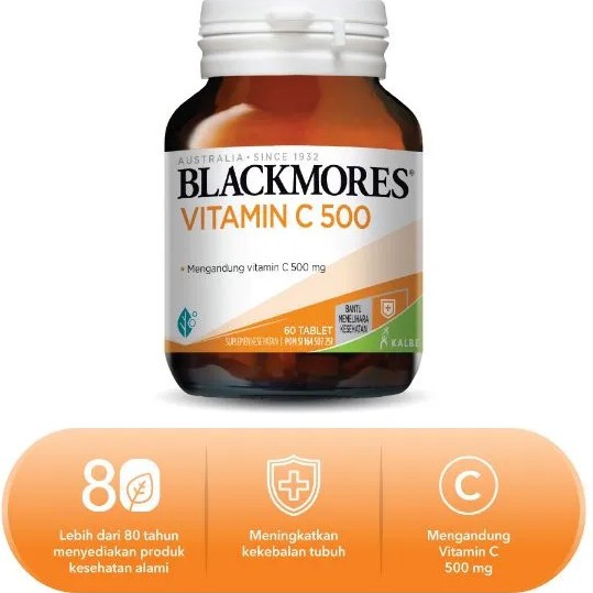 Blackmores Vitamin C Vit C 500 Mg 500mg 60 Tablets Bio C 30 Tab Cold Relief Bpom Kalbe Farma Shopee Indonesia