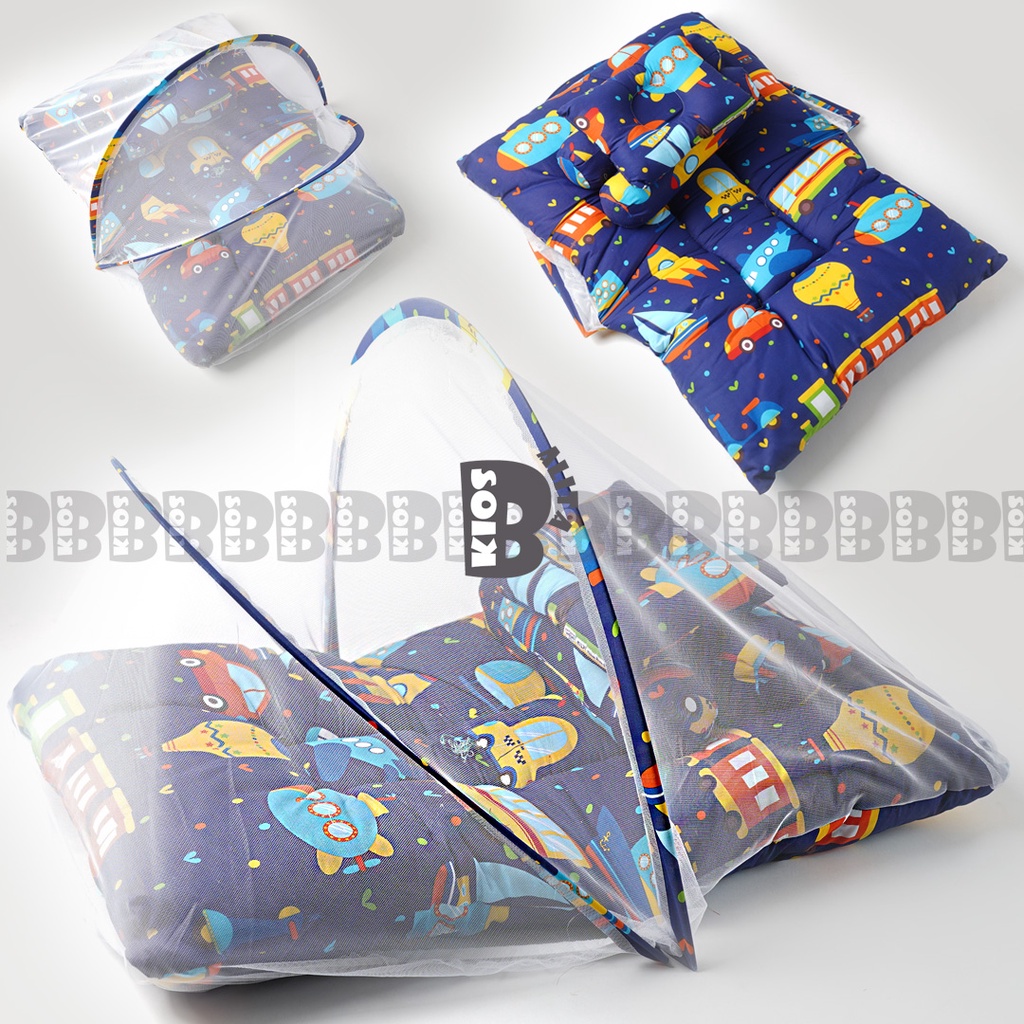 Kasur Bayi Kelambu Set Bantal Guling Premium / Kasur Bayi Kelambu Terlaris / Perlengkapan Tidur Bayi Baru Lahir Babyshop Kado Baby Gift / Kasur bayi kelambu + bantal peyang + 2 guling bayi