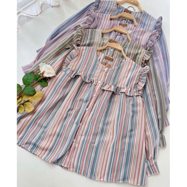 Arlien Ruffle Stripe Blouse