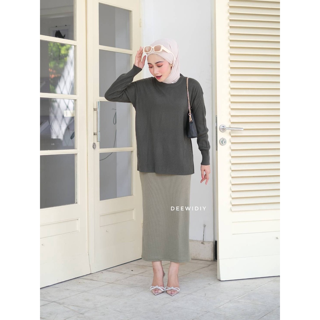 ROK SPAN KNIT PREMIUM / ROK SPAN RAJUT / ROK KERJA WANITA / FREYA SKIRT DEEWIDIY