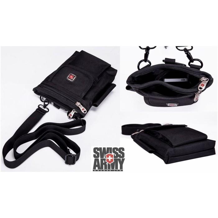Travel Bag Tas Selempang Slempang Pria Kecil Hp Import Swiss Army Travel Pouch