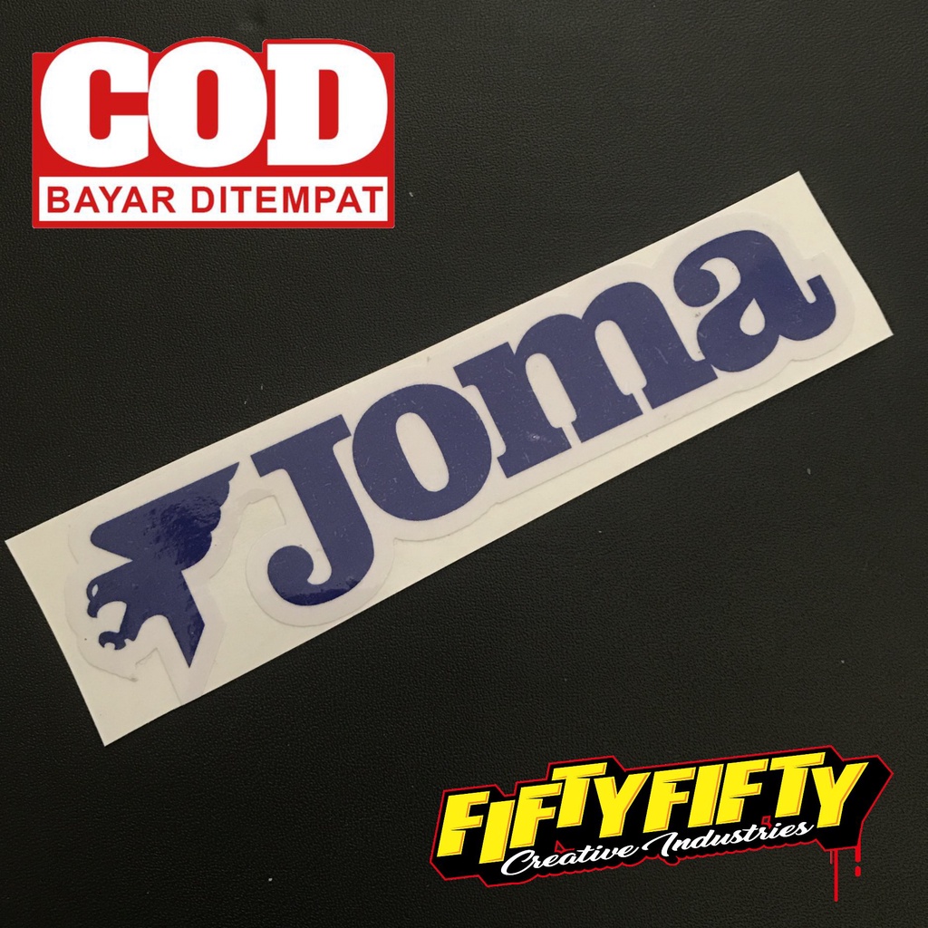 Stiker Print Cut JOMA Stiker Printing Laminasi Glossy Stiker Motor Mobil Helm Sudah Membentuk Pola Desain