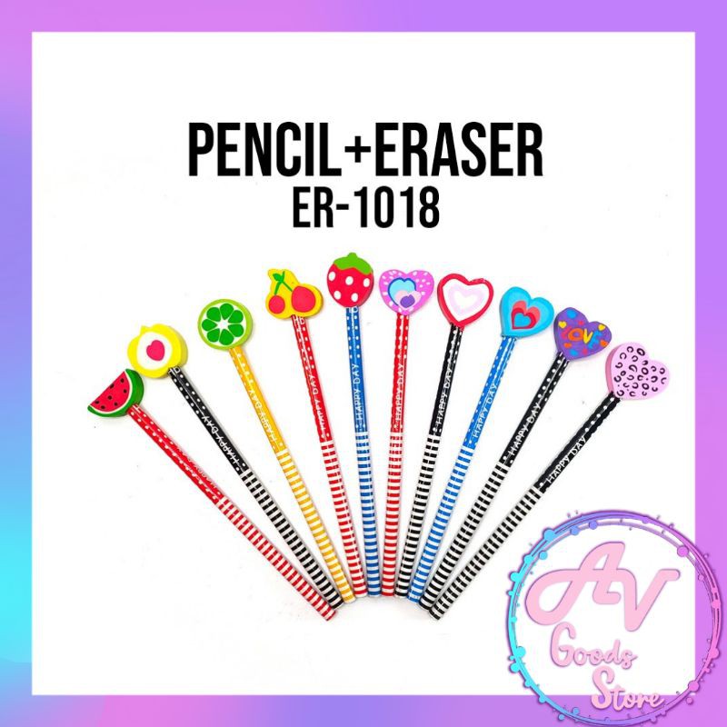 

pensil / pensil penghapus set / pensil murah / PENSIL + PENGHAPUS ER-1018