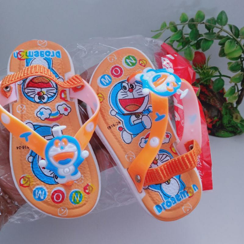 sandal bayi bunyi cit-cit karakter Spiderman/Doraemon lucu murah