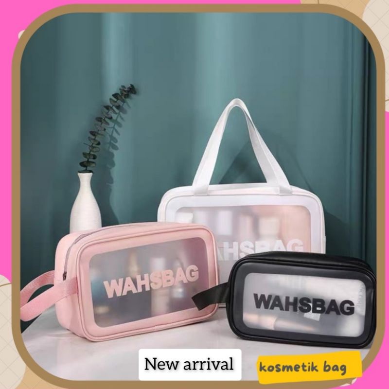 TAS KOSMETIK PREMIUM TRANSPARAN WASHBAG TRAVEL POUCH MAKE UP SERBAGUNA