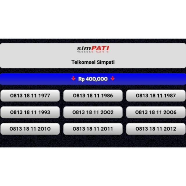 NOMOR CANTIK SIMPATI SERI TANGGAL LAHIR 0813 18-11-XXXX (18 NOVEMBER)