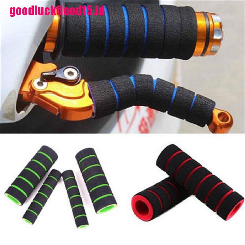 (LUCKID) 2 Pasang Grip Stang Sepeda / Motor Bahan Spons Lembut + Tuas Rem / Kopling