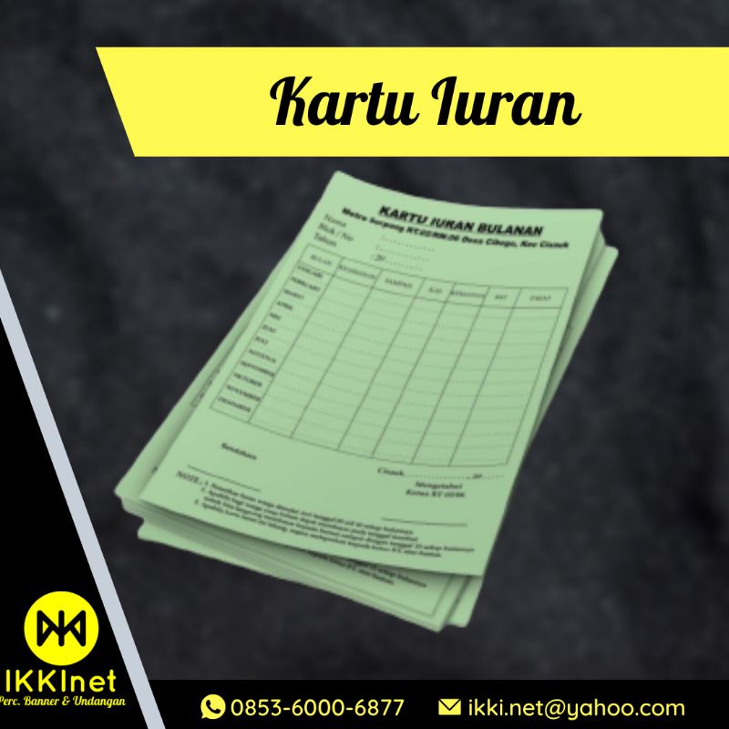 

kartu iuran RT RW absensi