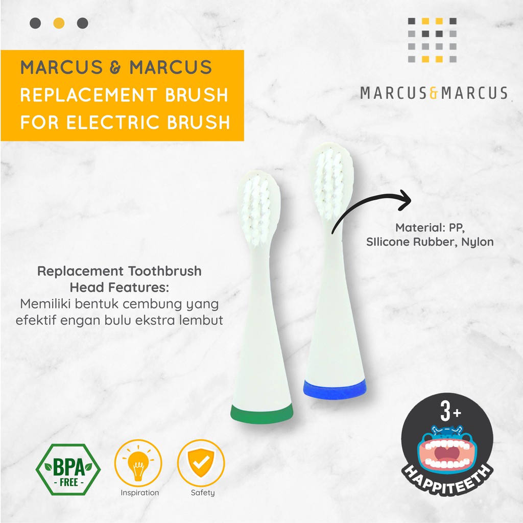 Castle - Marcus &amp; Marcus Replacement Brush for Electric Brush - Refill ToothBrush Sonic MNM