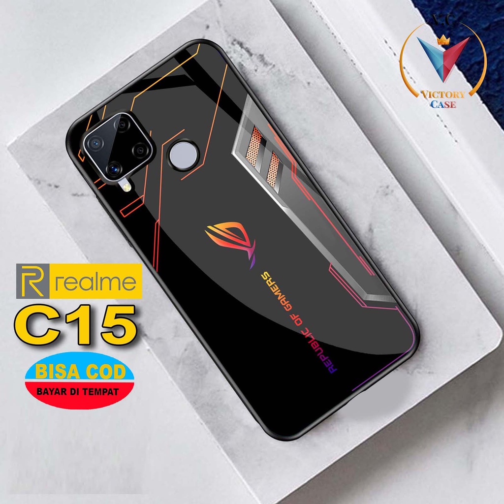 Case REALME C15  Victory Case [ ROG ] Case Hp Glossy Casing Hardcase Softcase Bisa cod