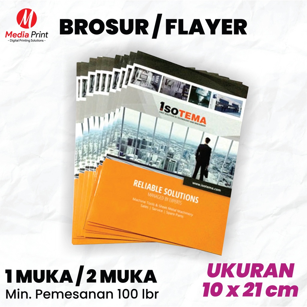 Cetak Brosur 10x21 cm / Cetak Flyer / Leaflet Art Paper 150 Gram (Min. Pemesanan 100 lembar)