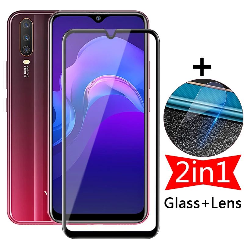 PROMO 3IN1 TEMPERED GLASS LAYAR KAMERA SKIN CARBON VIVO Y12 Y15 17 TG ANTI GORES FULL SCREEN GUARD