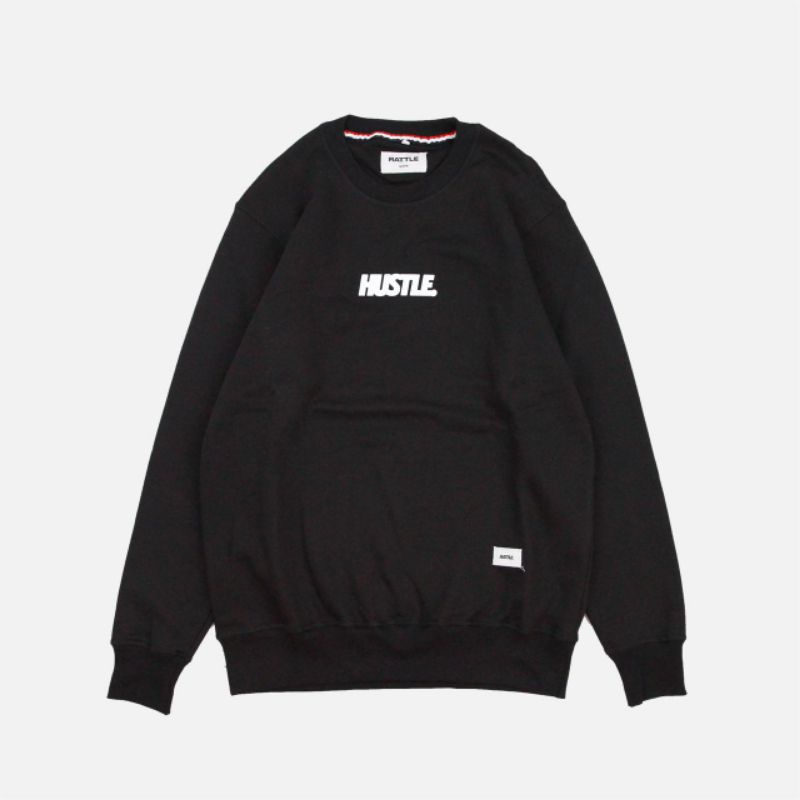 CREWNECK HITAM RATTLE - HUSTLE