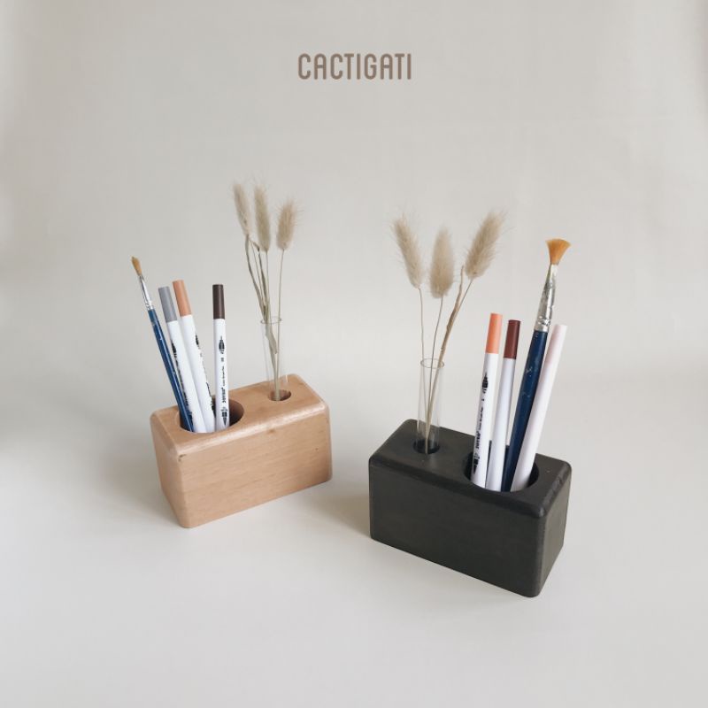 Jual AESTHETIC PEN HOLDER TEMPAT ALAT TULIS KAYU AESTHETIC BUNGA