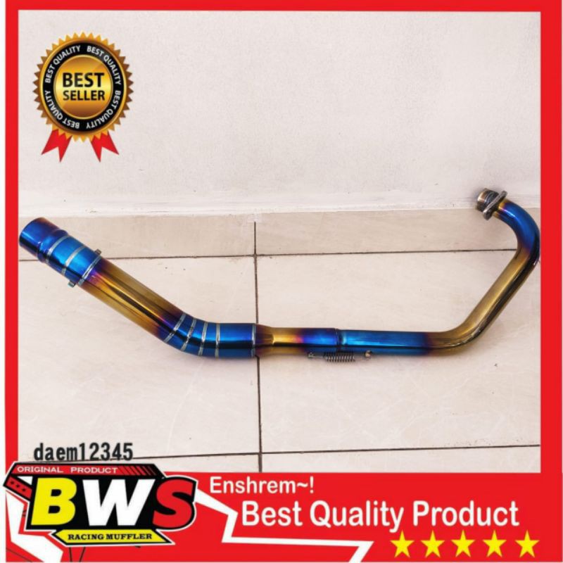 Pipa leher knalpot Blue gold Satria Fu 150 semi ngaceng