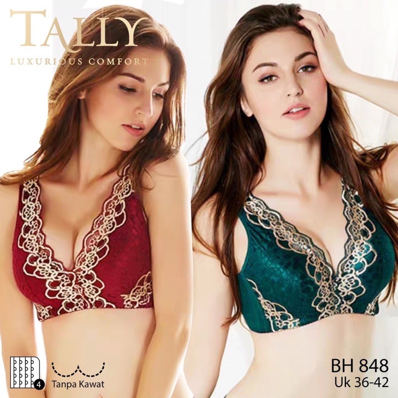 TALLY BRA BH 848 I TANPA KAWAT I SIZE 36 - 40 I CUP C | DESAIN MEWAH PENUTUP LEMAK