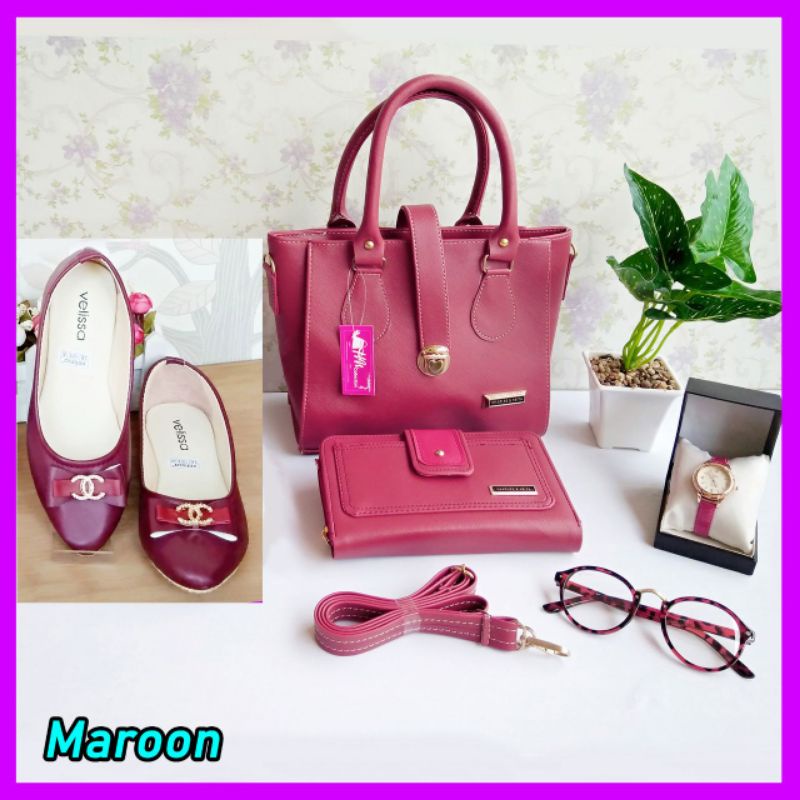 Tas paket slot 5in1 flatshoes tas paket seserahan hantaran lamaran pernikahan untuk wanita cewek