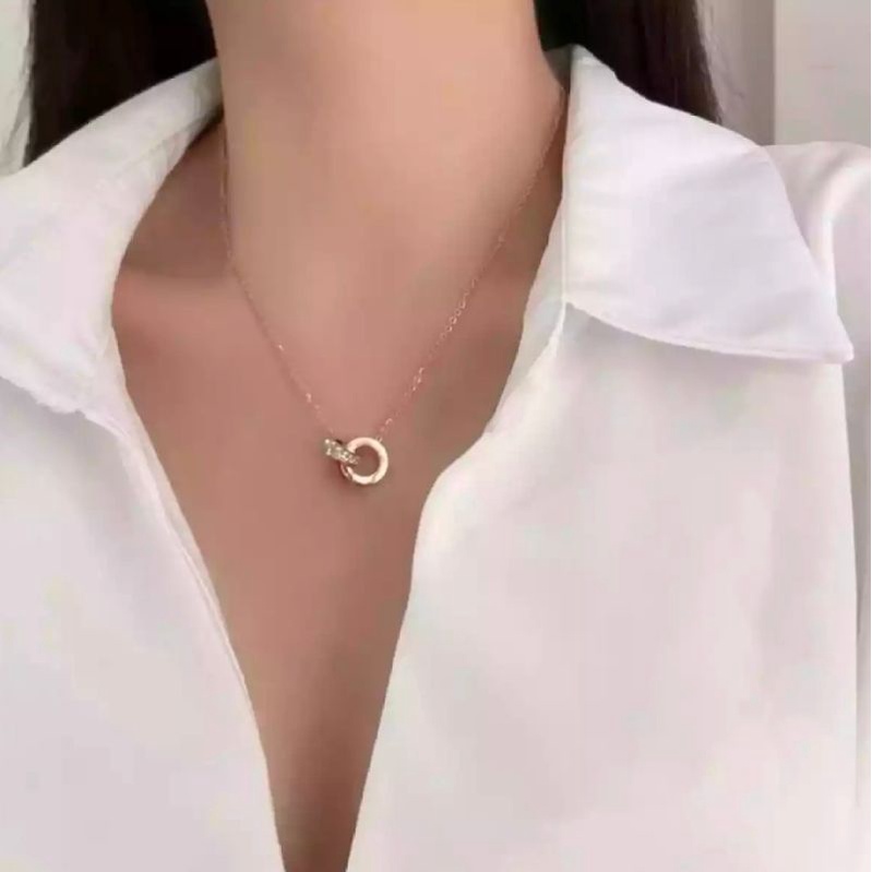 kalung titanium free liontin motif elegan titanium anti karat perhiasan wanita dewasa