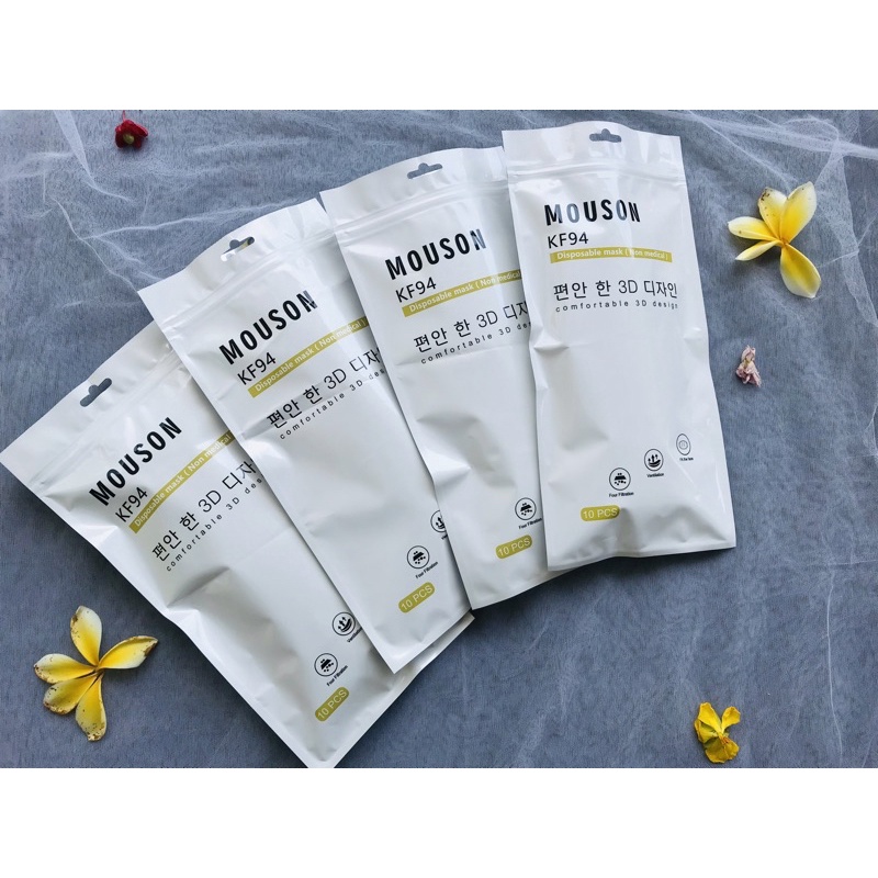 MASKER KF94 PUTIH / MASKER 4 LAYERS / 10PCS / ANTI VIRUS (MOUSON)